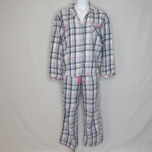 Victoria's Secret DREAMER Gray Plaid Pajama Set Pants Top Women's S Small